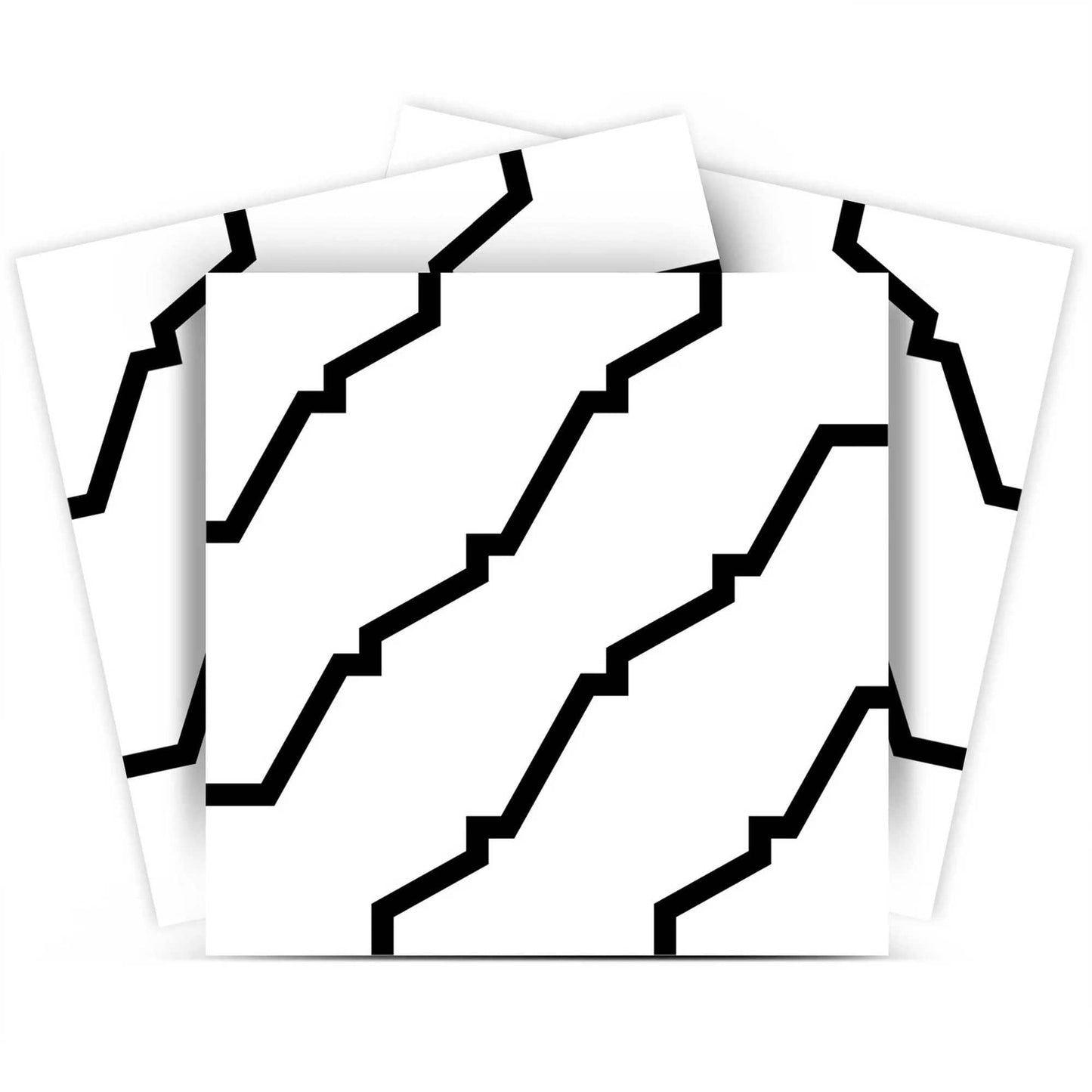 5" X 5" Black and White XL Prism Peel and Stick Removable Tiles - Homeroots - Flyclothing LLC