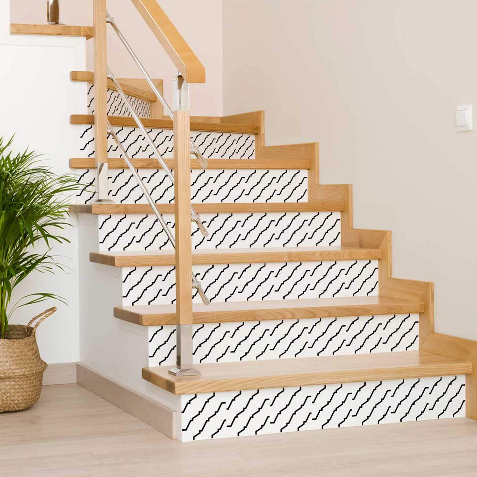 5" X 5" Black and White XL Prism Peel and Stick Removable Tiles - Homeroots - Flyclothing LLC