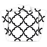 4" X 4" Black and White Quatrefoil Peel and Stick Tiles - Homeroots
