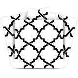 4" X 4" Black and White Quatrefoil Peel and Stick Tiles - Homeroots
