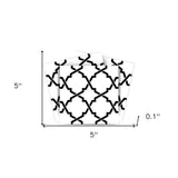 5" X 5" Black and White Quatrefoil Peel and Stick Tiles - Homeroots - Flyclothing LLC