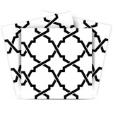 6" X 6" Black and White Quatrefoil Peel and Stick Tiles - Homeroots - Flyclothing LLC