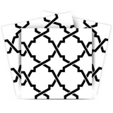 7" X 7" Black and White Quatrefoil Peel and Stick Tiles - Homeroots - Flyclothing LLC