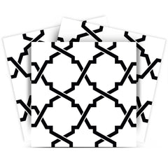 7" X 7" Black and White Quatrefoil Peel and Stick Tiles