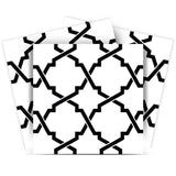 8" X 8" Black and White Quatrefoil Peel and Stick Tiles - Homeroots