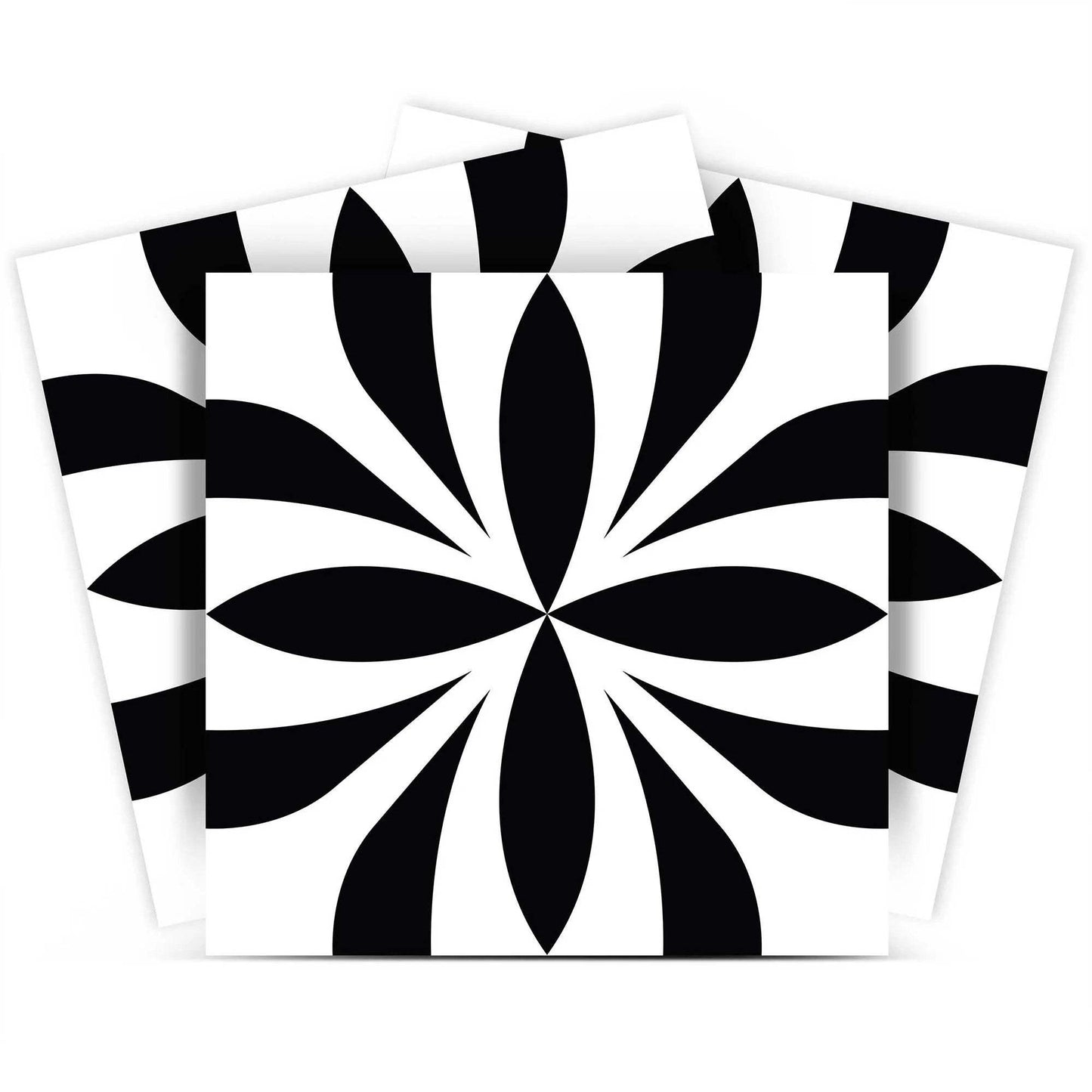 4" X 4" Black and White Colla Peel and Stick Removable Tiles - Homeroots - Flyclothing LLC