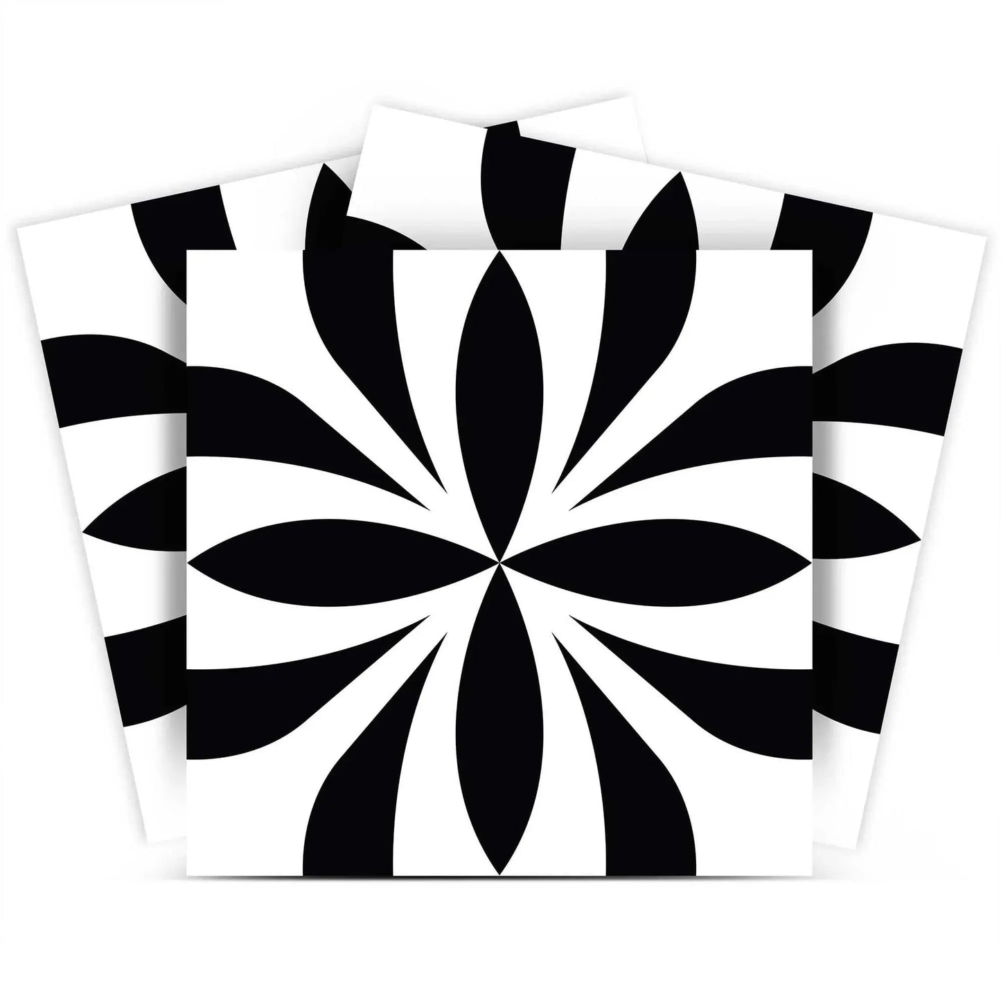 6" X 6" Black and White Colla Peel and Stick Removable Tiles - Homeroots - Flyclothing LLC