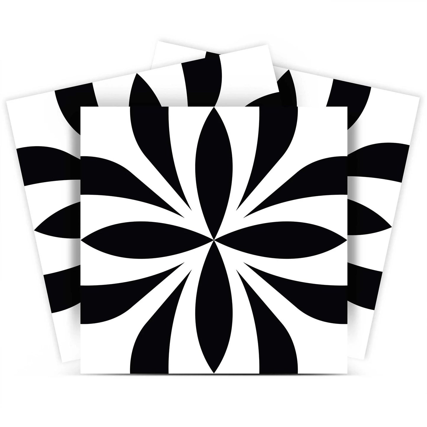 7" X 7" Black and White Colla Peel and Stick Removable Tiles - Homeroots - Flyclothing LLC