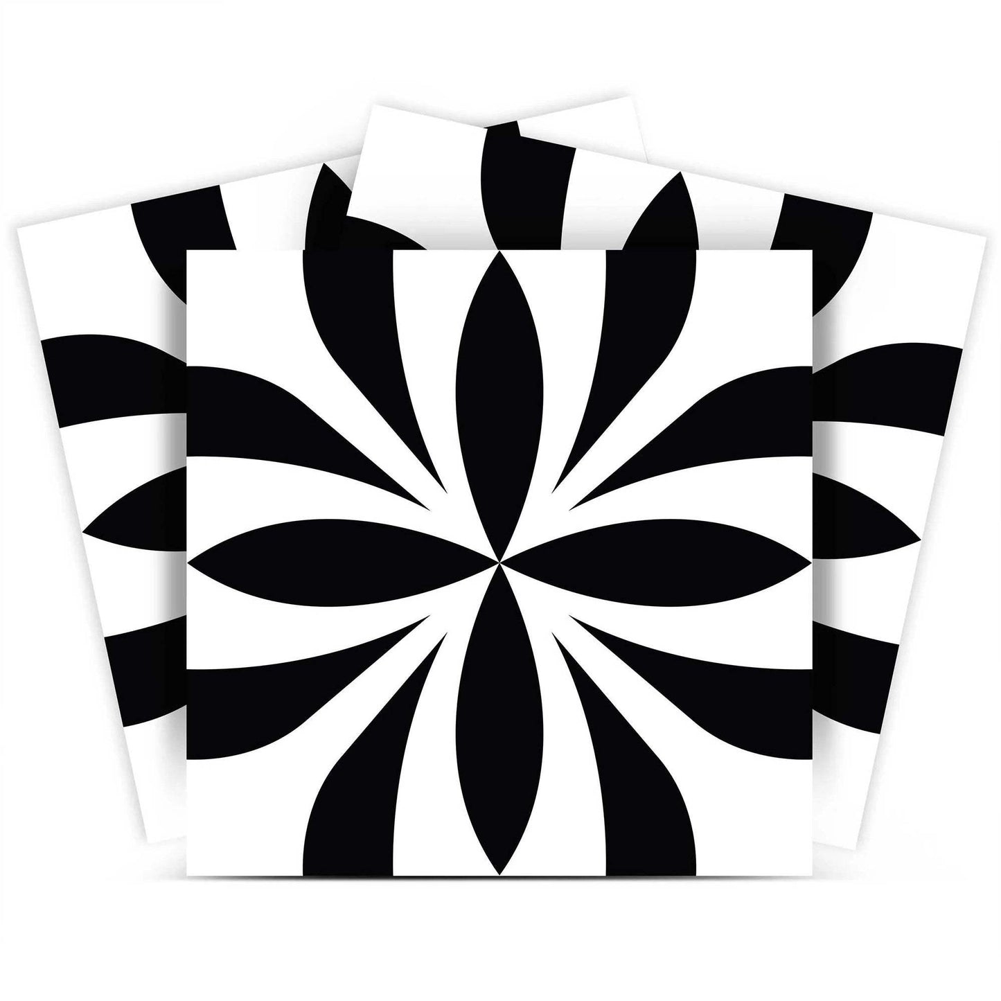 7" X 7" Black and White Colla Peel and Stick Removable Tiles - Homeroots - Flyclothing LLC