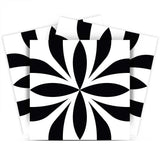 7" X 7" Black and White Colla Peel and Stick Removable Tiles - Homeroots