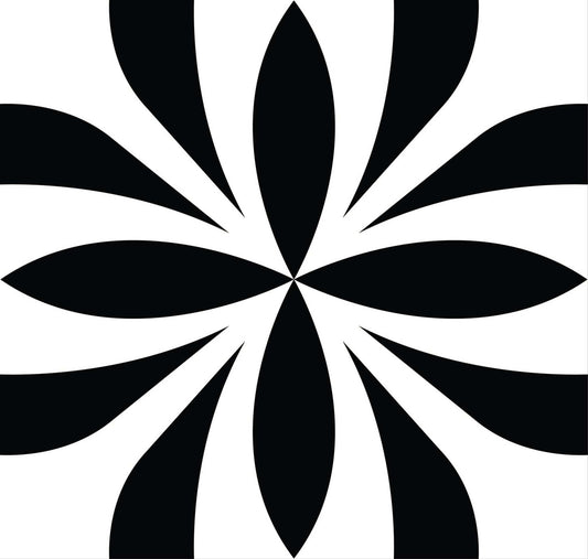8" X 8" Black and White Colla Peel and Stick Removable Tiles