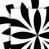 8" X 8" Black and White Colla Peel and Stick Removable Tiles - Homeroots - Flyclothing LLC