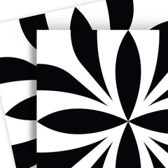8" X 8" Black and White Colla Peel and Stick Removable Tiles