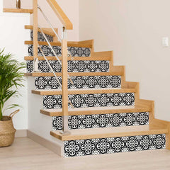 6" X 6" Black and White Roka Peel and Stick Removable Tiles - Homeroots