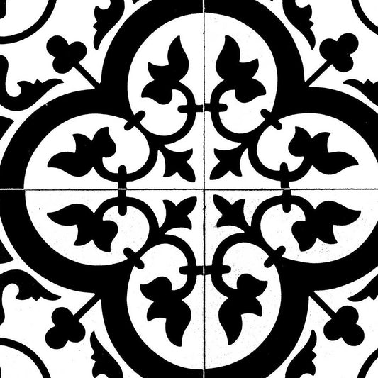 8" X 8" Black and White Roka Peel and Stick Removable Tiles