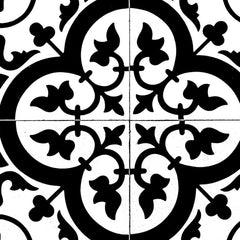 8" X 8" Black and White Roka Peel and Stick Removable Tiles