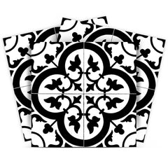 8" X 8" Black and White Roka Peel and Stick Removable Tiles - Homeroots