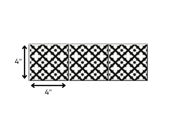 4" X 4" Black and White Dia Peel and Stick Removable Tiles - Homeroots