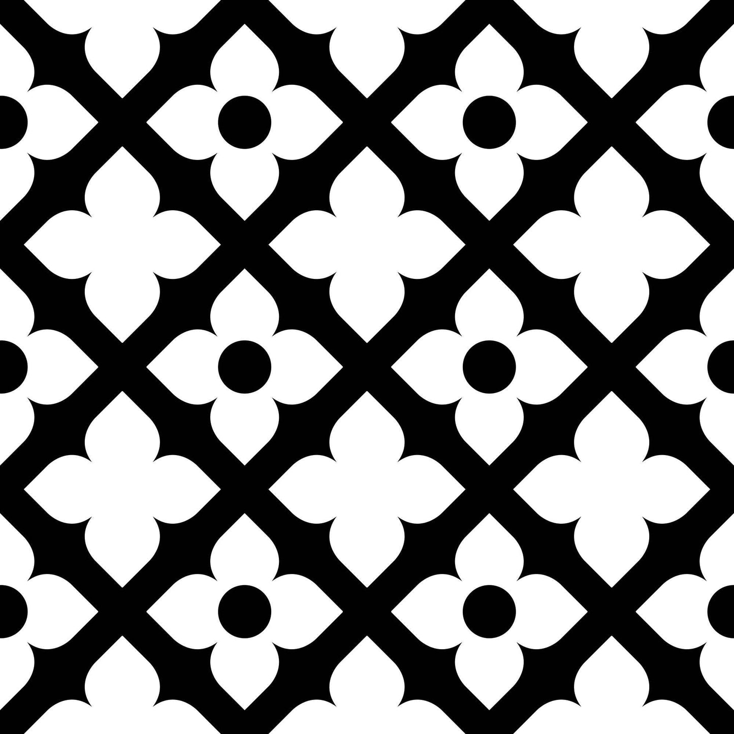 4" X 4" Black and White Dia Peel and Stick Removable Tiles - Homeroots - Flyclothing LLC