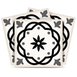 4" X 4" Black and White Rolla Peel and Stick Removable Tiles - Homeroots - Flyclothing LLC