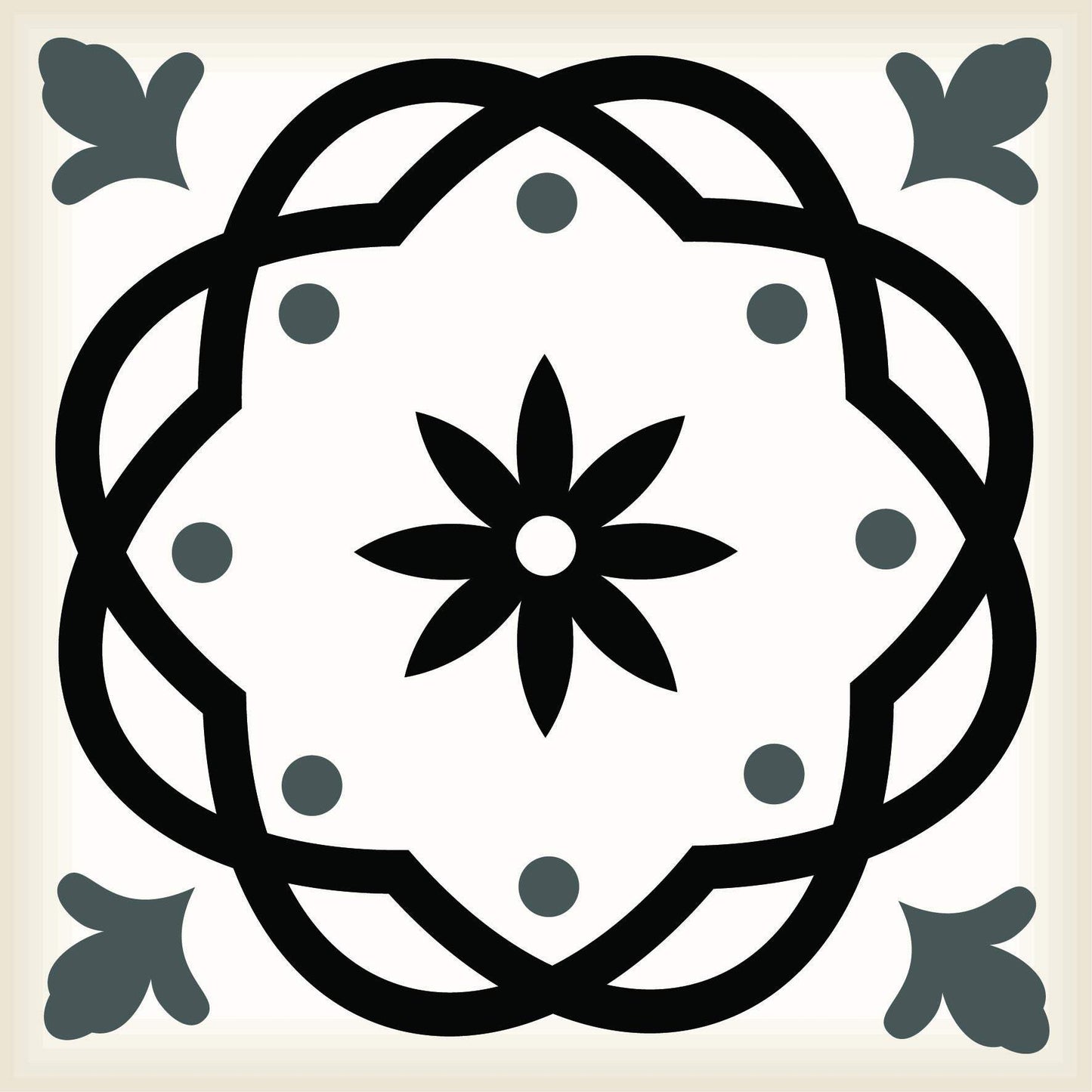 4" X 4" Black and White Rolla Peel and Stick Removable Tiles - Homeroots - Flyclothing LLC