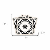 4" X 4" Black and White Rolla Peel and Stick Removable Tiles - Homeroots - Flyclothing LLC