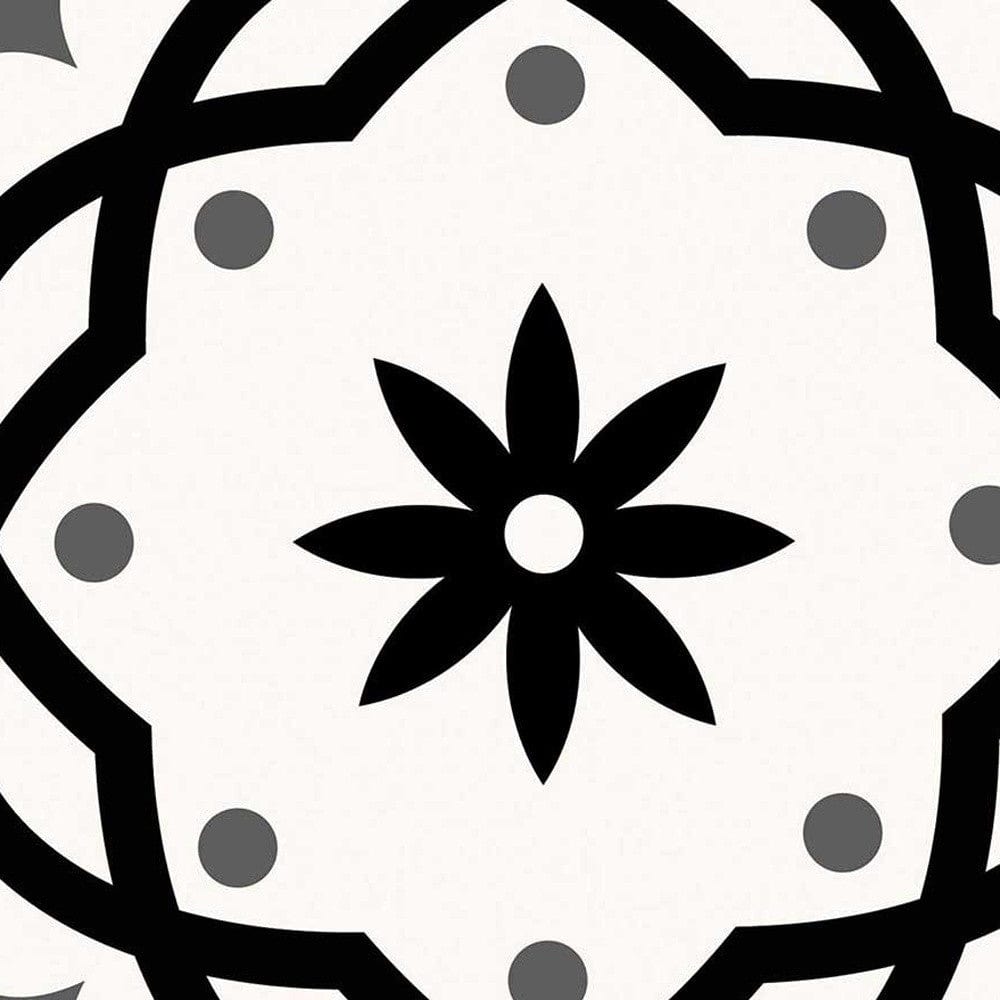 4" X 4" Black and White Rolla Peel and Stick Removable Tiles - Homeroots