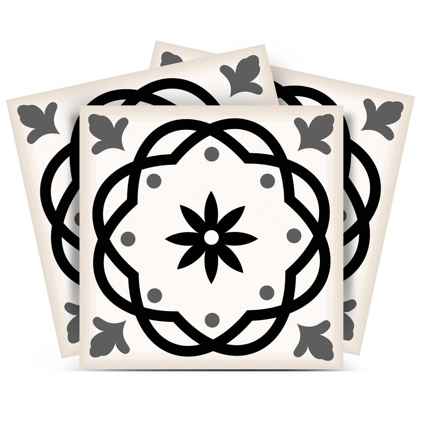 6" X 6" Black and White Rolla Peel and Stick Removable Tiles - Homeroots - Flyclothing LLC