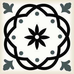 6" X 6" Black and White Rolla Peel and Stick Removable Tiles - Homeroots