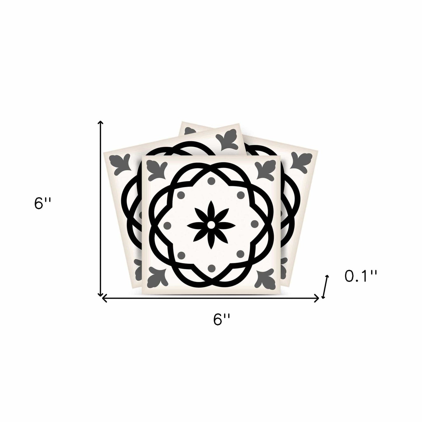 6" X 6" Black and White Rolla Peel and Stick Removable Tiles - Homeroots - Flyclothing LLC