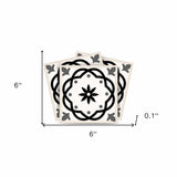 6" X 6" Black and White Rolla Peel and Stick Removable Tiles - Homeroots - Flyclothing LLC
