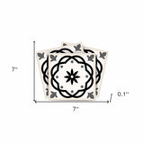 7" X 7" Black and White Rolla Peel and Stick Removable Tiles - Homeroots