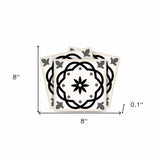 8" X 8" Black and White Rolla Peel and Stick Removable Tiles - Homeroots