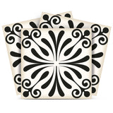 4" X 4" Black and White Flo Peel and Stick Removable Tiles - Homeroots