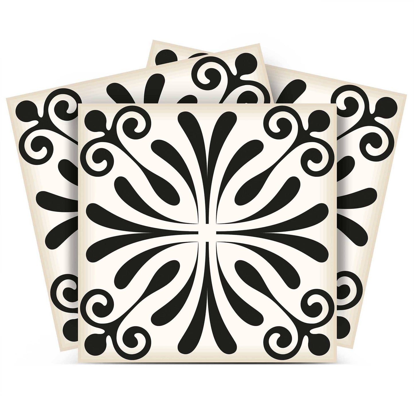 5" X 5" Black and White Flo Peel and Stick Removable Tiles - Homeroots - Flyclothing LLC