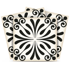 5" X 5" Black and White Flo Peel and Stick Removable Tiles