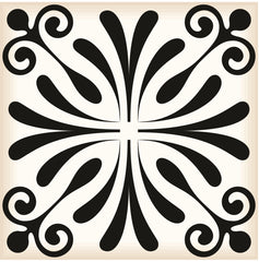 5" X 5" Black and White Flo Peel and Stick Removable Tiles