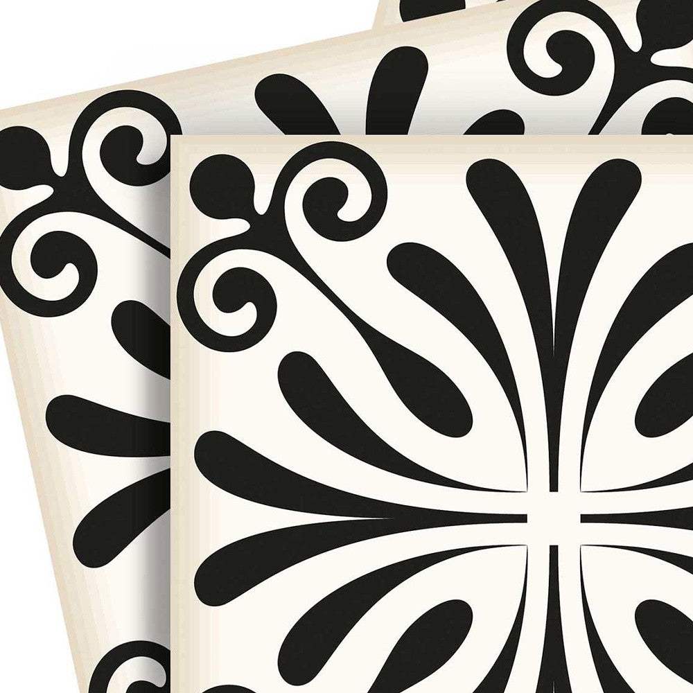 5" X 5" Black and White Flo Peel and Stick Removable Tiles - Homeroots - Flyclothing LLC