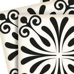 5" X 5" Black and White Flo Peel and Stick Removable Tiles