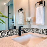 6" X 6" Black and White Flo Peel and Stick Removable Tiles - Homeroots - Flyclothing LLC