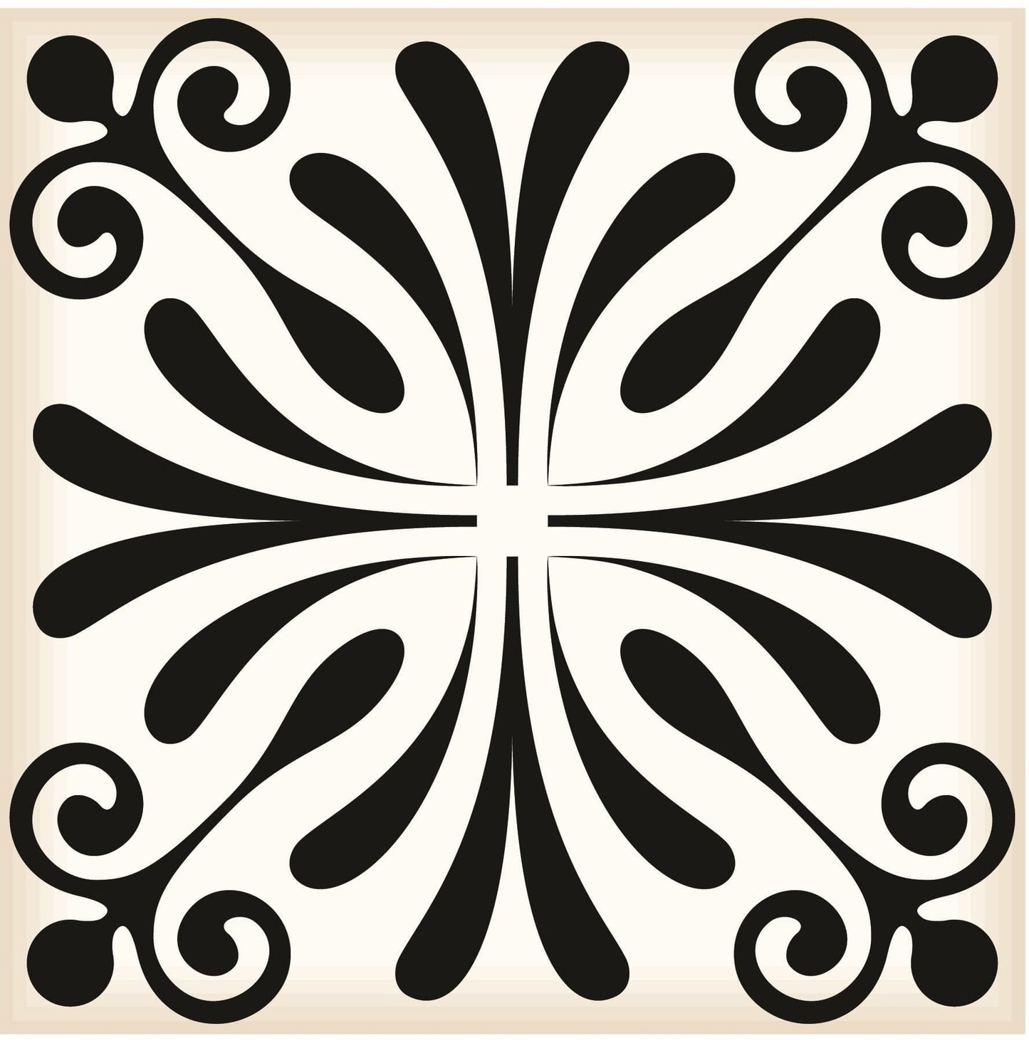 6" X 6" Black and White Flo Peel and Stick Removable Tiles - Homeroots - Flyclothing LLC