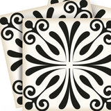 6" X 6" Black and White Flo Peel and Stick Removable Tiles - Homeroots - Flyclothing LLC