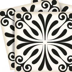 6" X 6" Black and White Flo Peel and Stick Removable Tiles - Homeroots