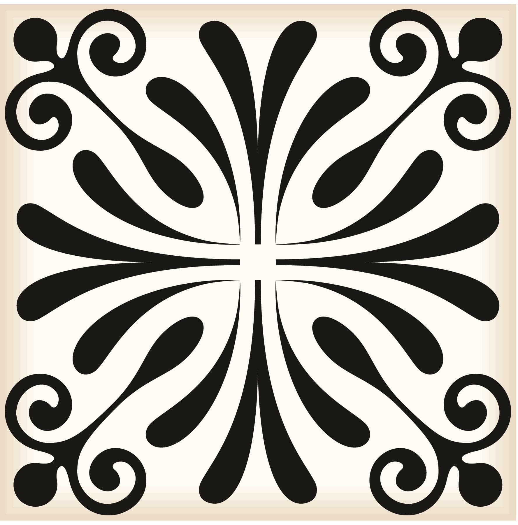 8" X 8" Black and White Flo Peel and Stick Removable Tiles - Homeroots