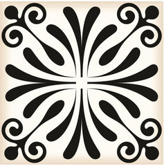 8" X 8" Black and White Flo Peel and Stick Removable Tiles - Homeroots