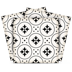 4" X 4" Black and White Rosa Peel and Stick Removable Tiles