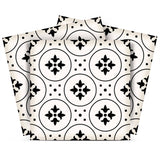 5" X 5" Black and White Rosa Peel and Stick Removable Tiles - Homeroots - Flyclothing LLC