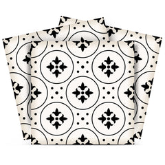 5" X 5" Black and White Rosa Peel and Stick Removable Tiles