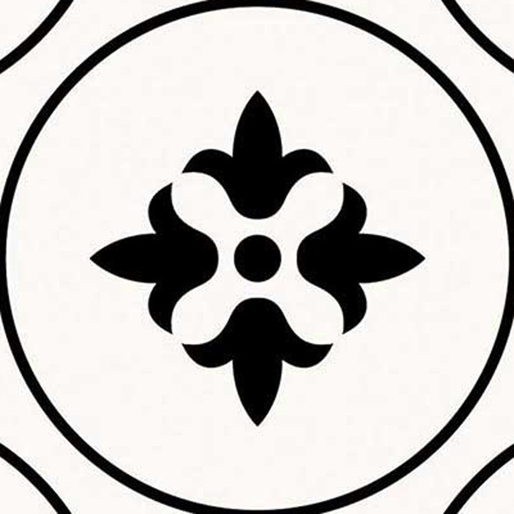 5" X 5" Black and White Rosa Peel and Stick Removable Tiles
