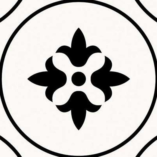 5" X 5" Black and White Rosa Peel and Stick Removable Tiles